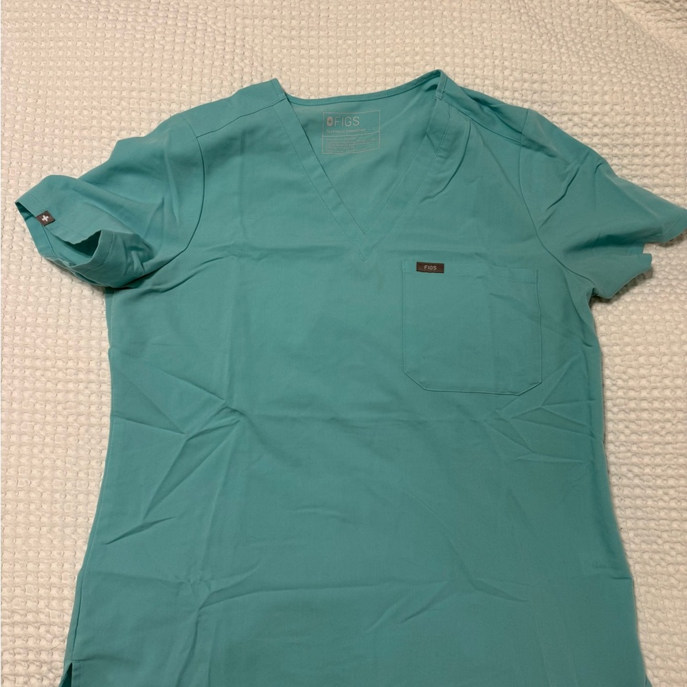 Figs Women Teal Scrub Top